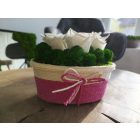 Zuzmóbox tartósított, valódi rózsával - fehér szín