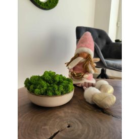   "Zuzmó oázis" - bézs színű kerámiatálban világoszöld zuzmó